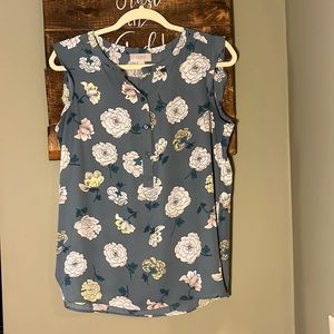 Loft Sleeveless Floral Blouse